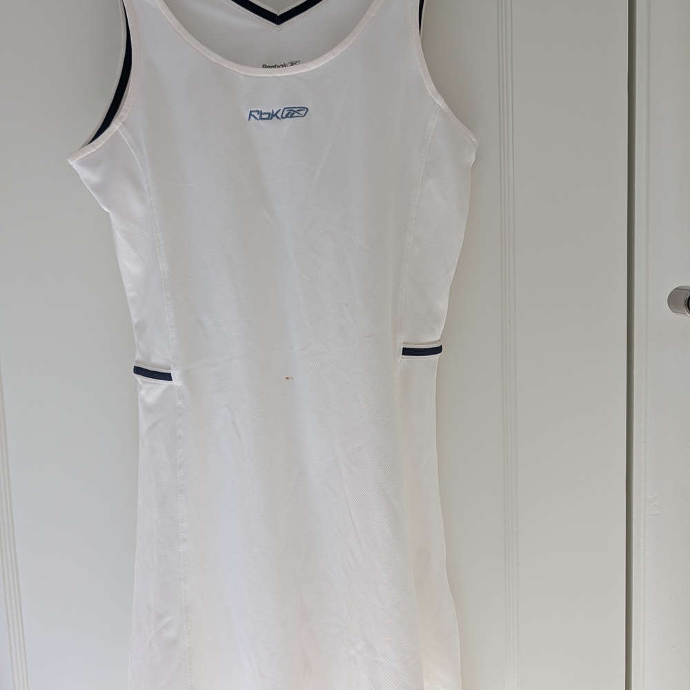 Reebok White Tennis Dress with Black Accents Build-in Bra